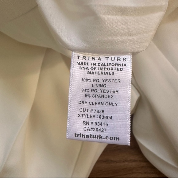 Trina Turk Ivory Bridal Jumpsuit Size 6 Civil Wedding Rehearsal Dinner - Picture 10 of 16